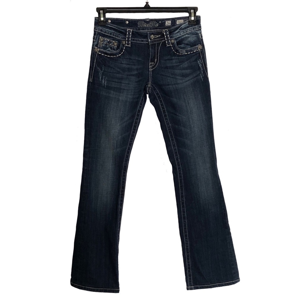 Miss Me Embellished Cross Boot Cut Jeans